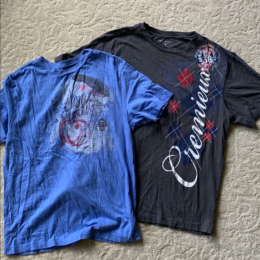 Two Daniel Cremieux tee shirts T shirt size M blue & grey pullover short sleeved